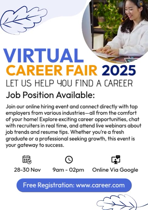 Plantilla de Virtual Career Fair | PosterMyWall