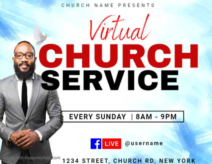 Plantilla de Virtual church service | PosterMyWall