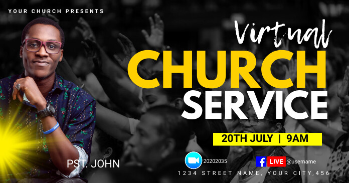 virtual church service Template | PosterMyWall