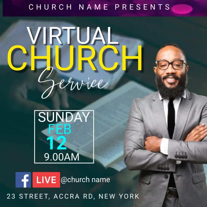 Virtual church service Template | PosterMyWall