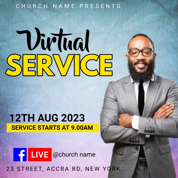 Virtual church service Template PosterMyWall