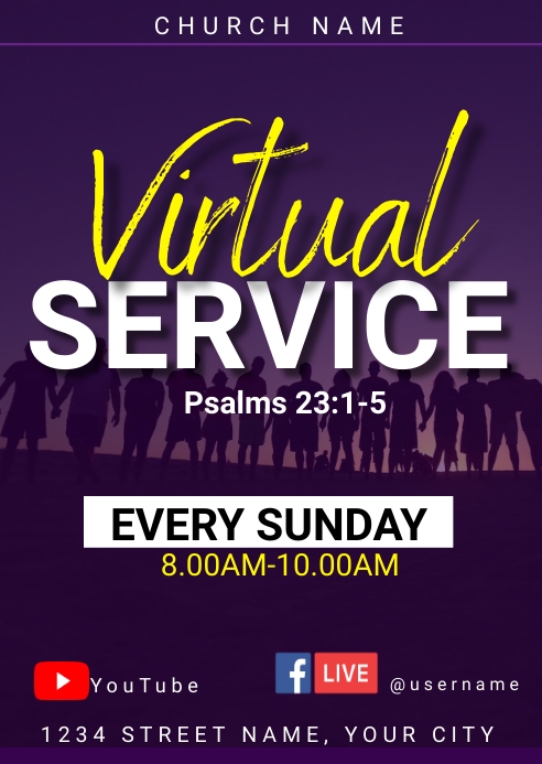 Virtual church service Template | PosterMyWall