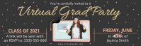 Virtual grad party invitation banner template
