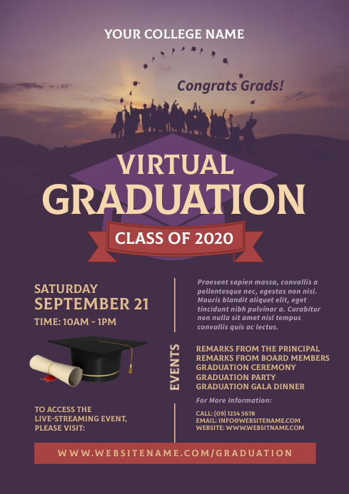 Virtual Graduation Flyer Template | PosterMyWall