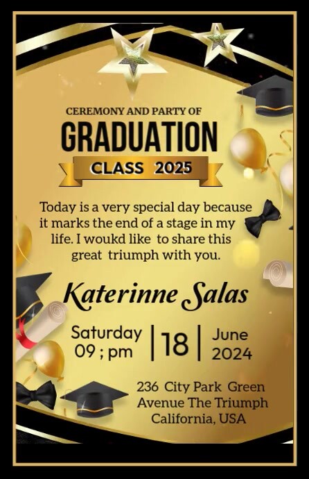virtual graduation invitation 2025 Template | PosterMyWall