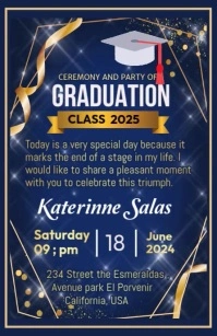 virtual graduation invitation 2025 Tabloid template