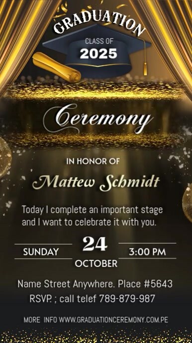 virtual graduation invitation 2025 Instagram 快拍 template