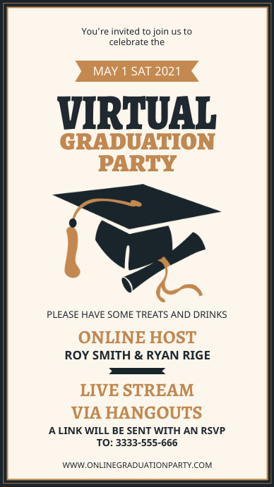 Virtual Graduation party modern invite digita Template | PosterMyWall