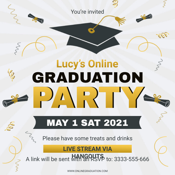 Virtual graduation party with friends online Template | PosterMyWall
