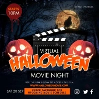 Virtual Horror Movie Night Halloween Invite Kvadrat (1:1) template