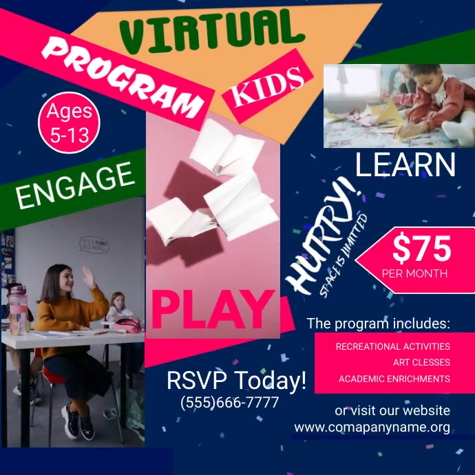 virtual kids program template | PosterMyWall