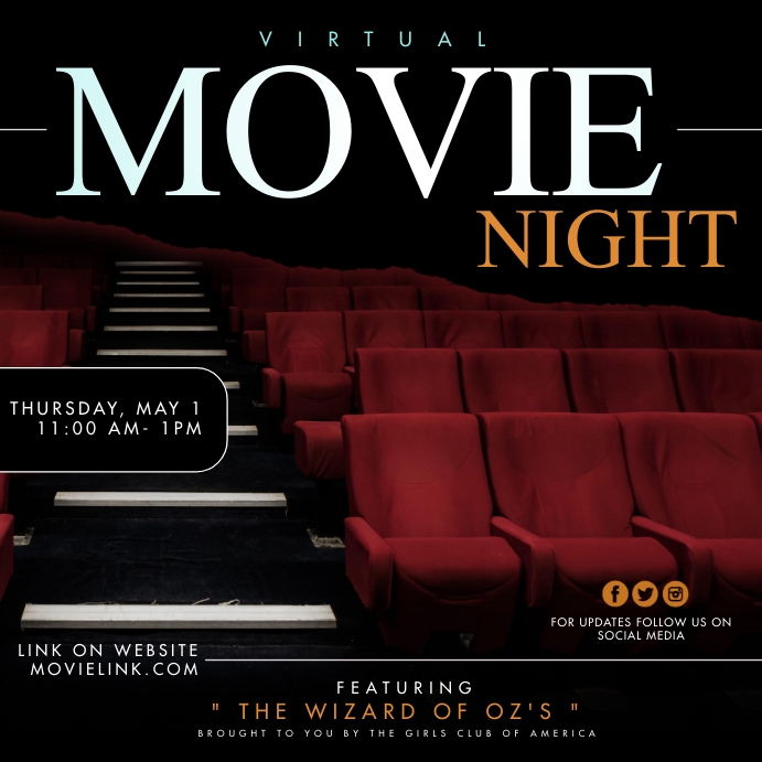 Virtual Movie Night Template PosterMyWall