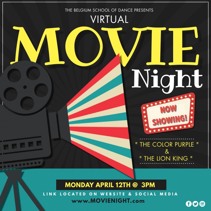 Virtual Movie Night Template PosterMyWall