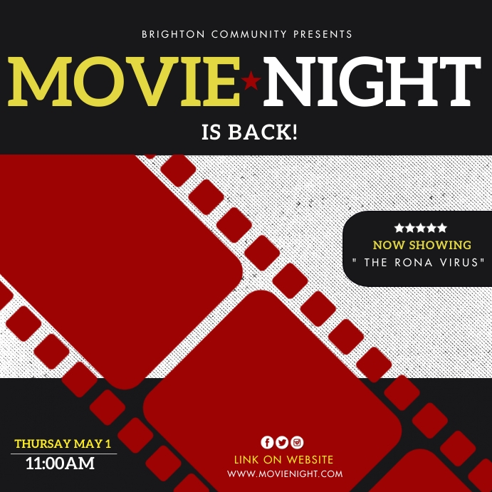 Virtual Movie Night Template PosterMyWall