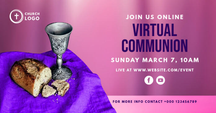 virtual online communion service church event Template | PosterMyWall