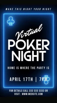 virtual poker game night Instagram Story template