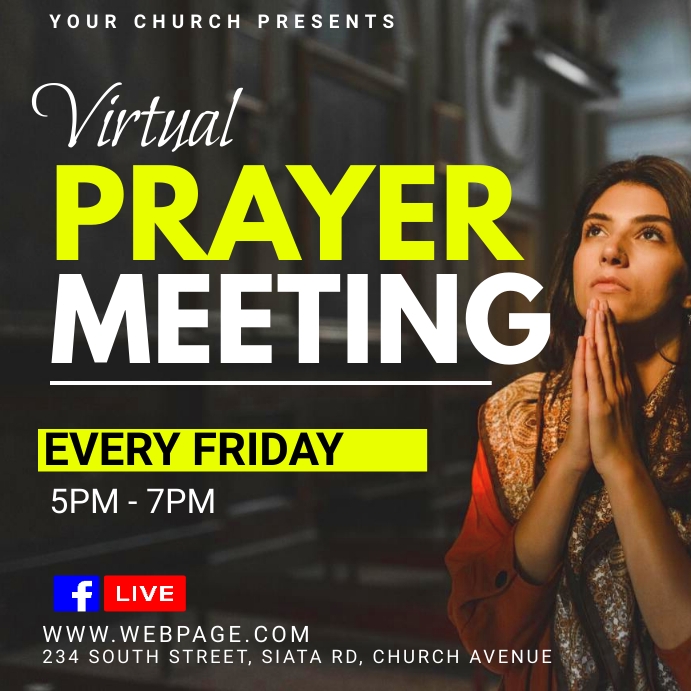 Virtual prayer meeting Template PosterMyWall
