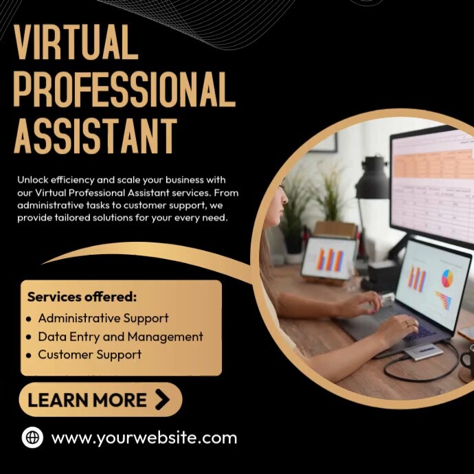 Virtual Assistant Posters Virtual Professional Assistant Template | PosterMyWall