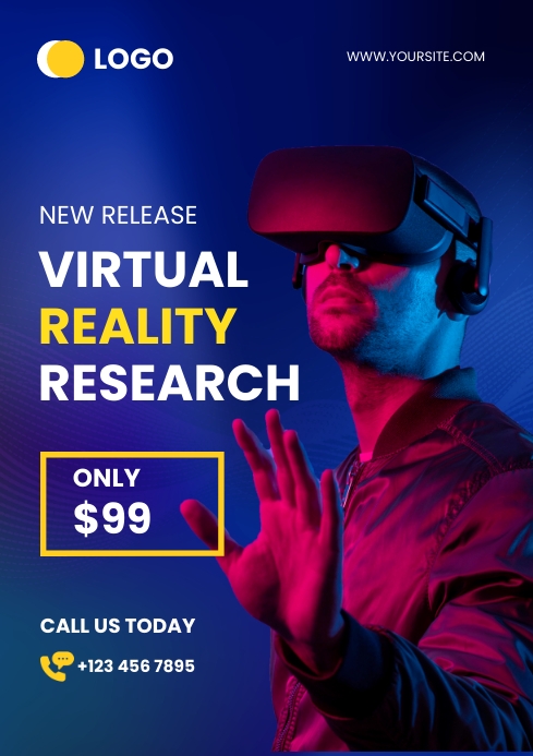 Virtual Reality, Artificial Intelligence A4 template