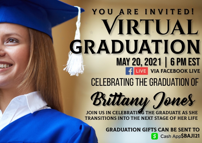 Virtual School Graduation Celebration Template | PosterMyWall