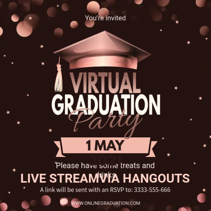 Virtual school graduation party invite Template | PosterMyWall