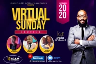 Virtual Sunday flyer Rótulo template