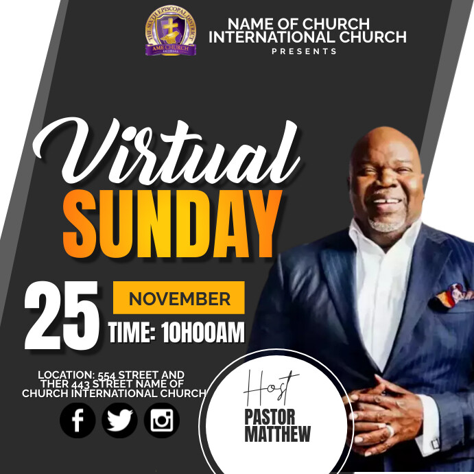 Plantilla de Virtual Church Service | PosterMyWall