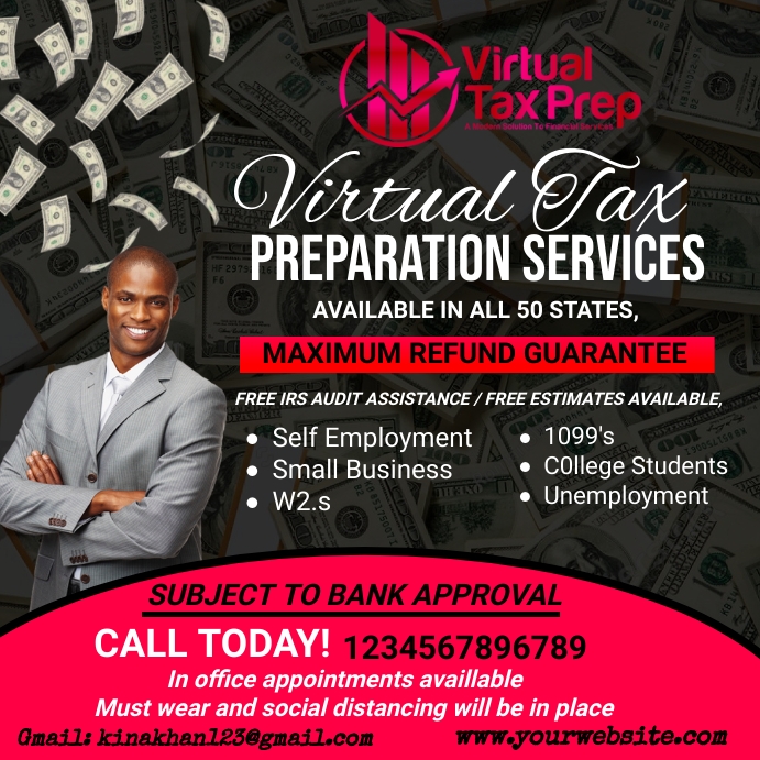 Copy of Virtual tax flyer | PosterMyWall