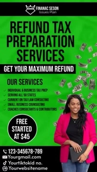 Virtual Tax Preparation Flyer Tax Season Flye Tiktok Video template