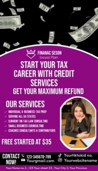 Virtual Tax Preparation Flyer Tax Season Flye Carte de visite template
