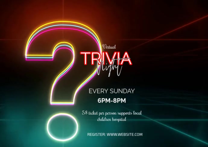 Virtual Trivia Night Post Template | PosterMyWall