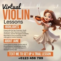 Virtual Violin Lesson Instagram Post template