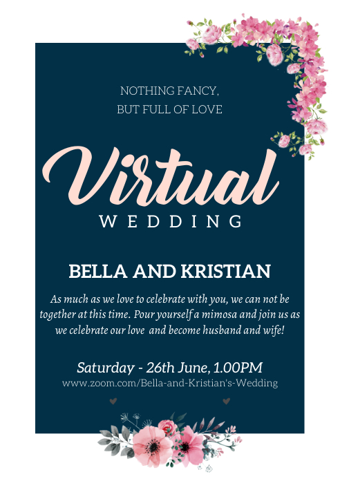 Virtual Wedding Invitation Template | PosterMyWall