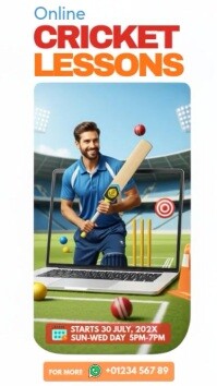 Virtual Youth Cricket Coaching Instagram Reel template