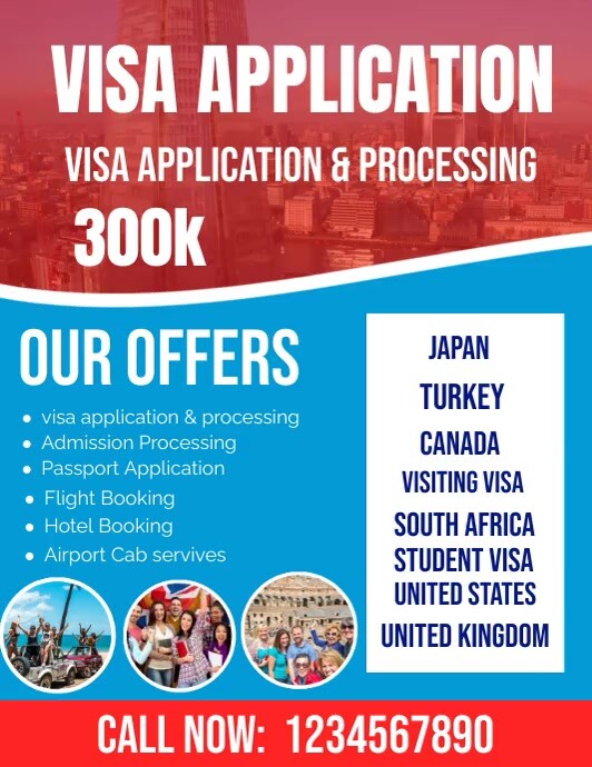 visa application flyers Template | PosterMyWall