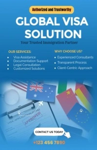 Global Visa Services Flyer Template – Trusted Immigration & Consultation Design Tabloide
