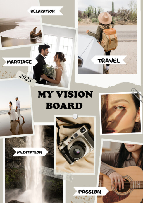 Vision board 2025 A4 template