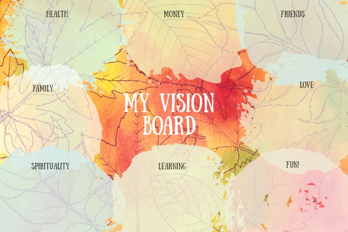 Vision Board colorful poster printable Template | PosterMyWall