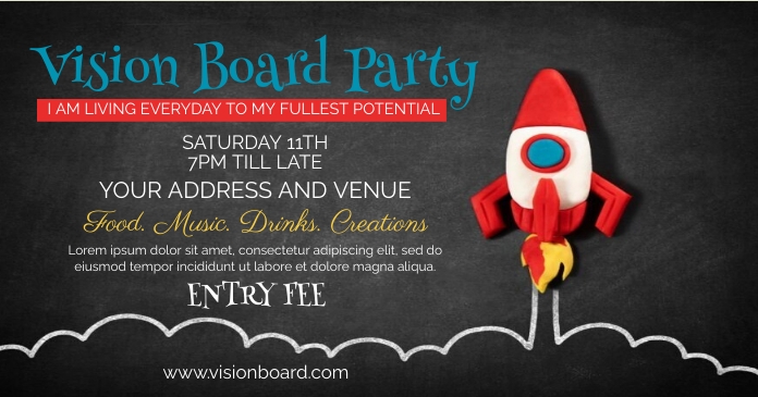 Vision Board Party Facebook Shared Image template