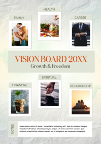 Vision Board Poster — Personal Goals & Dream Planning | Editable Template A2