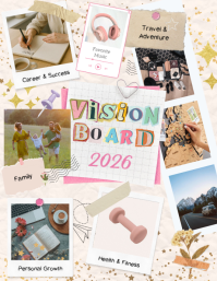 vision board printable Рекламная листовка (US Letter) template