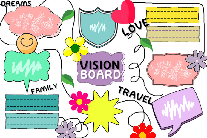 Vision Board Printable Template | PosterMyWall vision-board-printable-template-postermywall