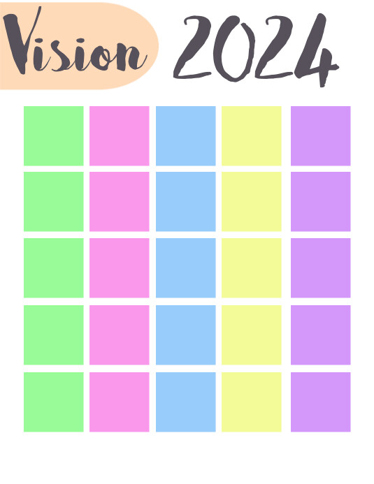 Vision Board Template Løbeseddel (US Letter)