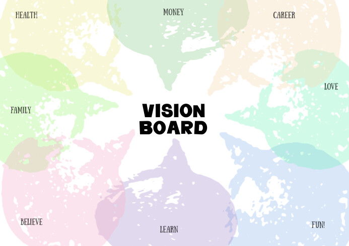 Vision Board visual planner a4 template | PosterMyWall