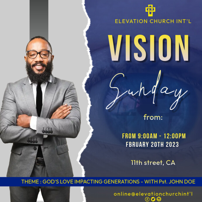 VISION SUNDAY Template PosterMyWall