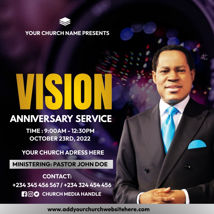 vision sunday service Template | PosterMyWall