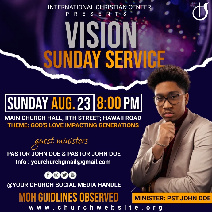 vision sunday service Template PosterMyWall
