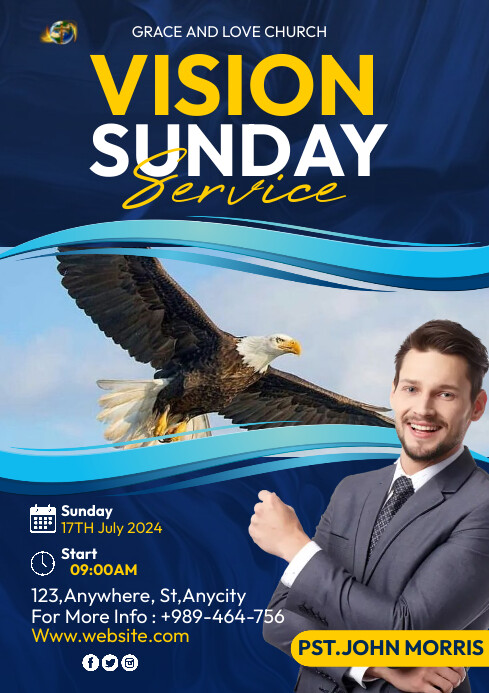 vision sunday service A4 template