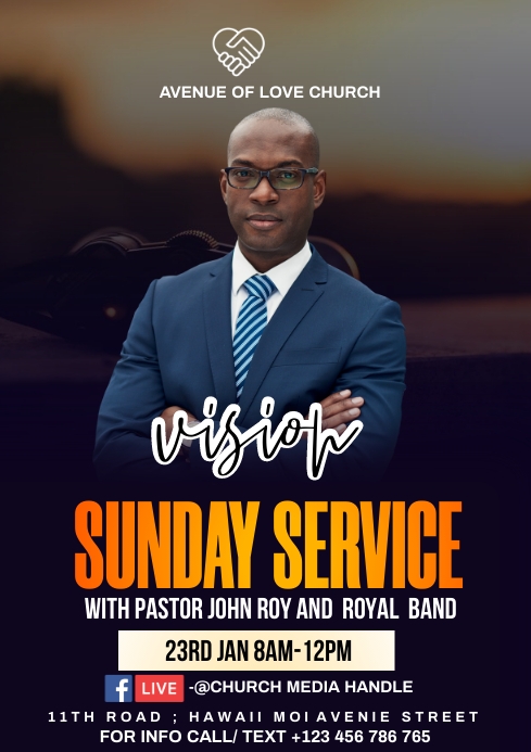 vision sunday service Template | PosterMyWall