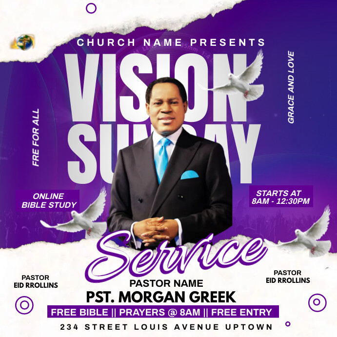 Plantilla de vision sunday service | PosterMyWall